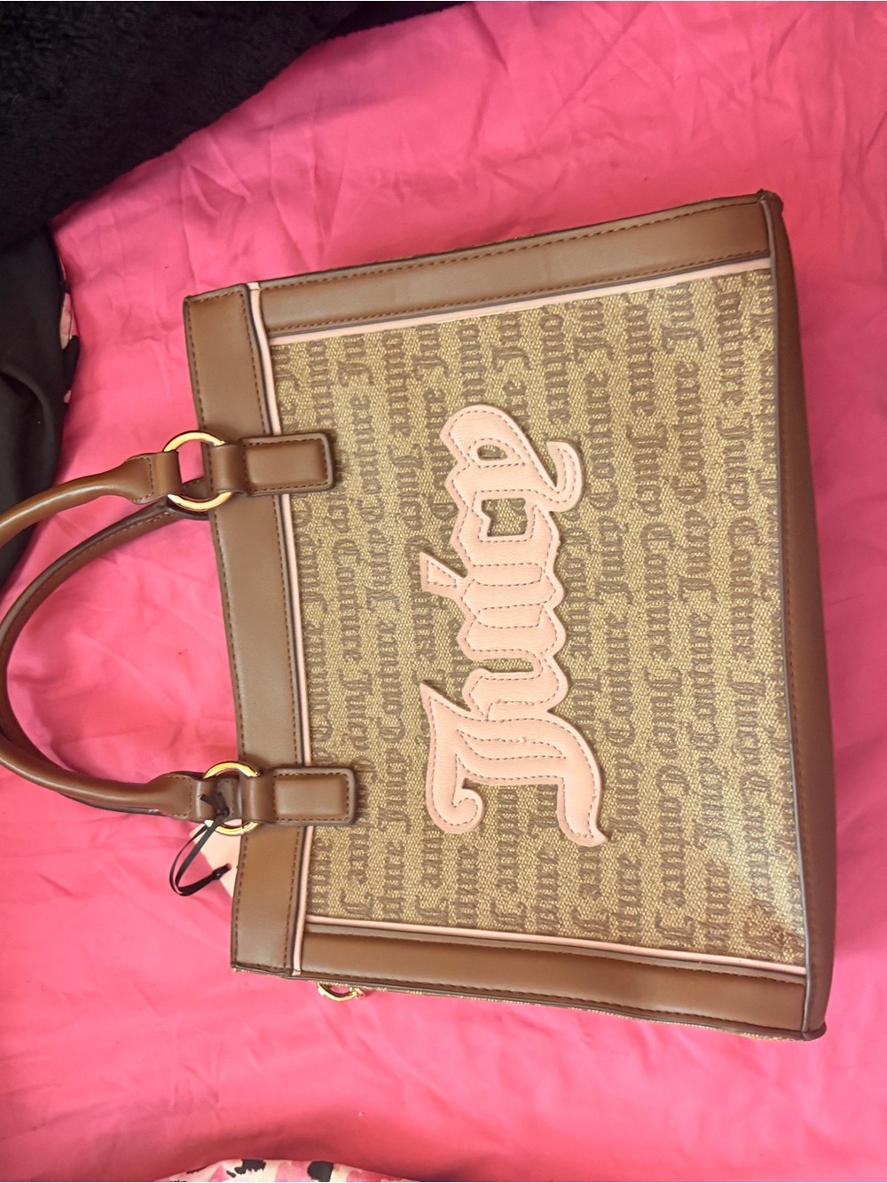 Juicy Couture Brown & Pink Signature Tote